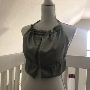 Green Crepe Back Satin Tie Up Summer Top